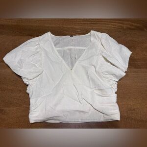 Free People Cream Linen Top